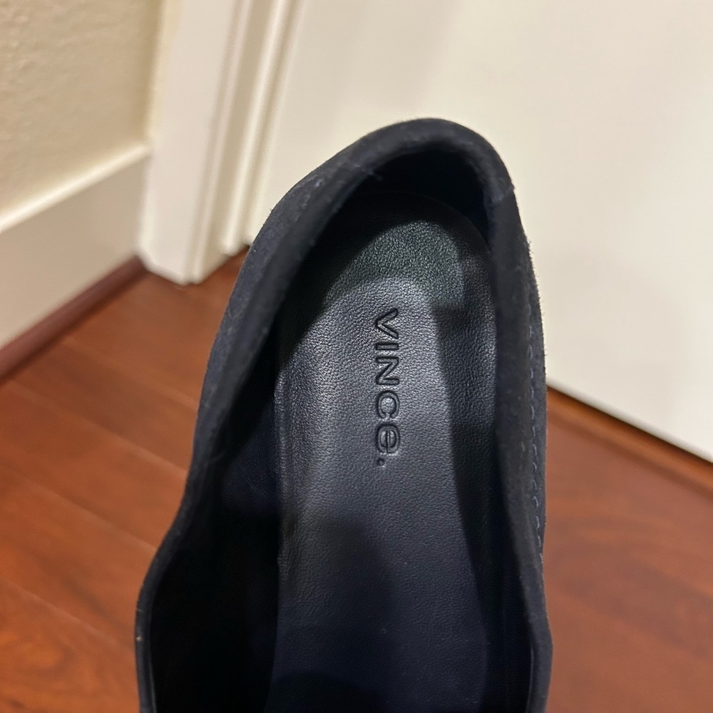 VINCE Zeta Platform Loafer Navy Blue Women's Slip on Suede sz.8M - Picture 7 of 9